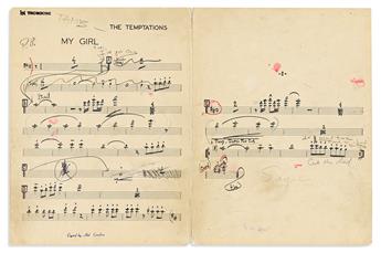 (MUSIC.) Collection of band arrangements for the Temptations and other artists, and related memorabilia.